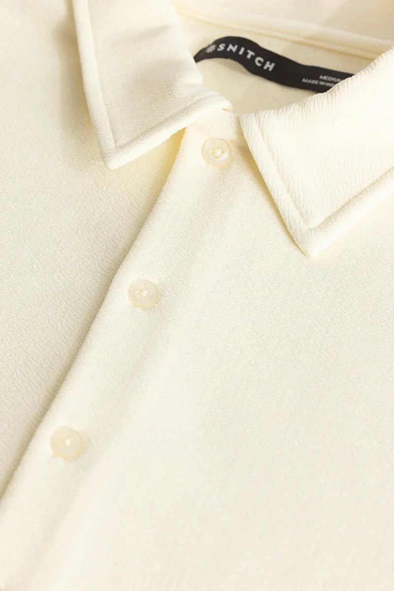 SNITCH Poloshique Cream Plain Polo T-Shirt